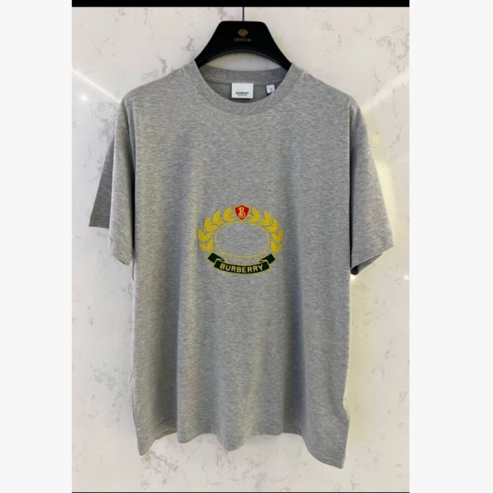 NWT Authentic BURBERRY Oak Leaf Crest Oversized T-Shirt grey